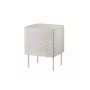 Mesita de noche Cama meble SIENA 44,5×40×59 cm, cashmere mate, MDF y aglomerado, set de 2