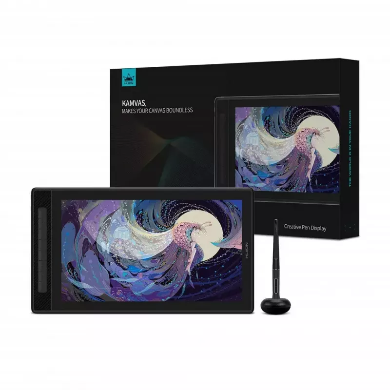 Tableta gráfica HUION Kamvas Pro 16 GT1602 39,8 cm (15,7 pulgadas) pantalla IPS 2.5K, 8192 niveles de presión, 8 teclas programables, USB-C/HDMI