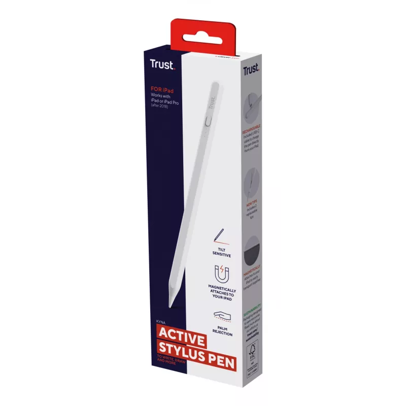 Lápiz stylus Trust Kyna 13 g blanco compatibilidad con tablet
