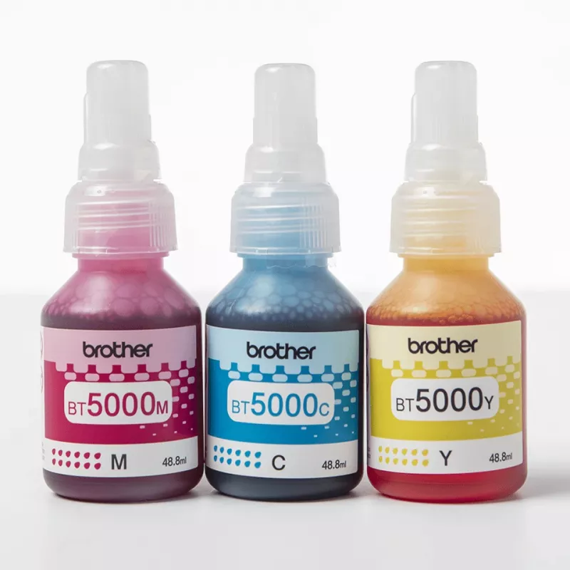 Pack de cartuchos de tinta compatibles Brother BT-5000C, combinación de 3 colores (cian, magenta, amarillo), 3 uds., 48,8 ml, 5000 páginas