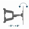 Gembird WM-75ST-01 soporte de pared articulado para TV de 32–75 pulgadas, VESA 600×400, máx. 45,5 kg, inclinación -5°–8°, giro ±50°, acero, negro