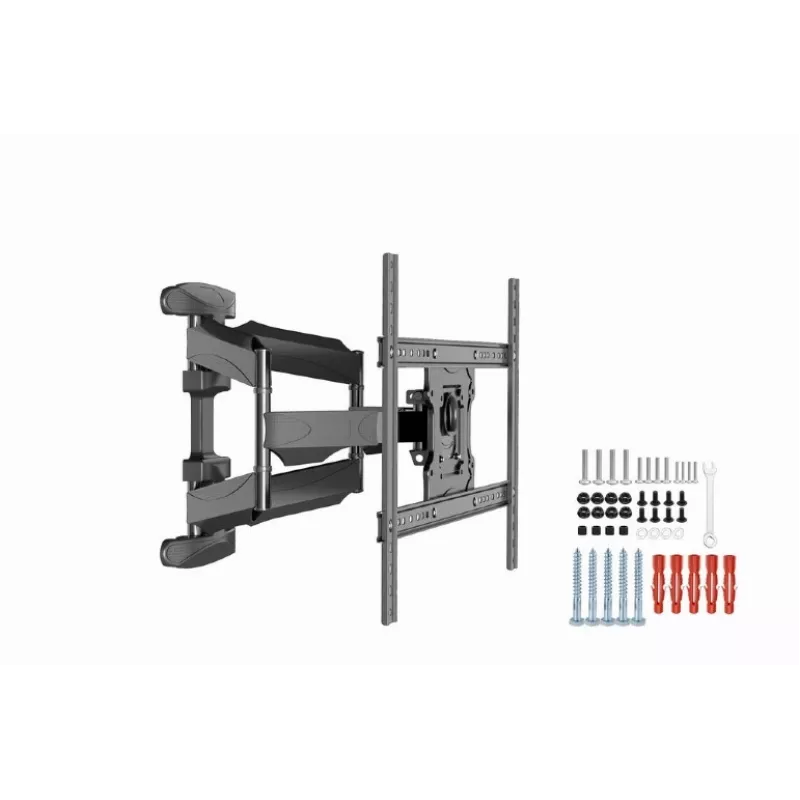 Gembird WM-75ST-01 soporte de pared articulado para TV de 32–75 pulgadas, VESA 600×400, máx. 45,5 kg, inclinación -5°–8°, giro ±50°, acero, negro