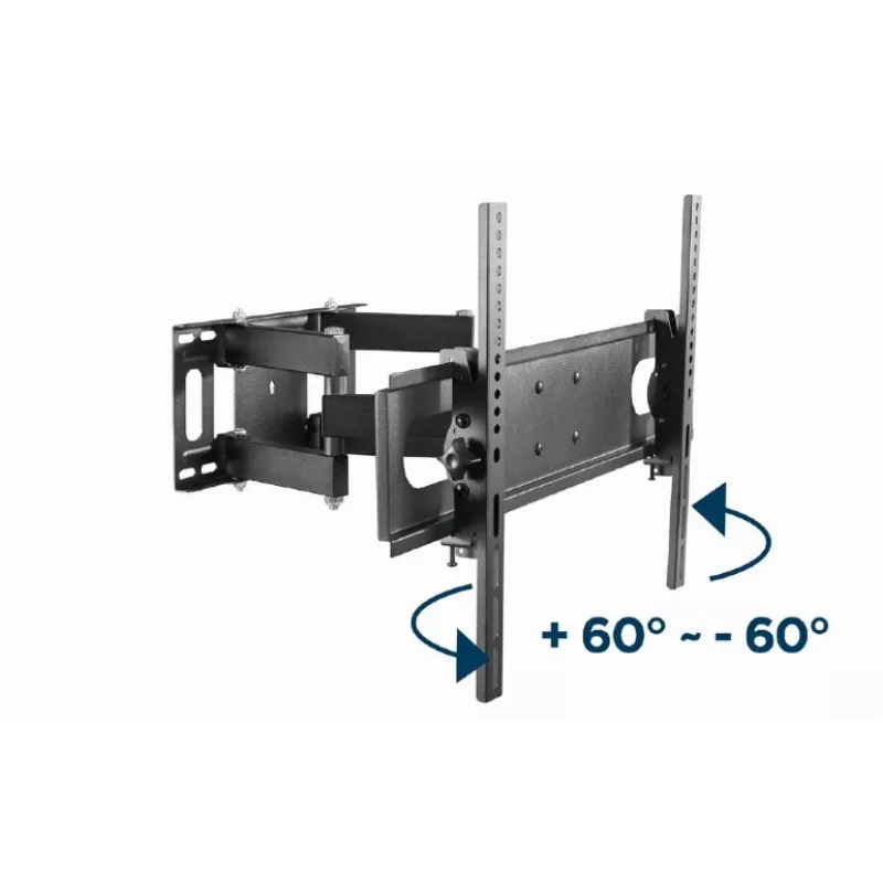 Soporte de pared para TV GEMBIRD WM-70ST-01 para pantallas de 37 inch–70 inch, inclinación 0° a -20°, giro ±60°, VESA 200×200–600×400, máx. 35 kg, Negro