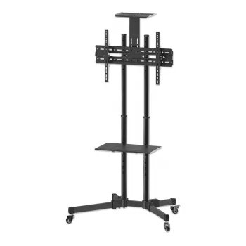 Soporte carro móvil para TV y monitor MANHATTAN 461238, móvil, negro, altura 1803 mm, VESA 200x200–600x400, máx. 50 kg