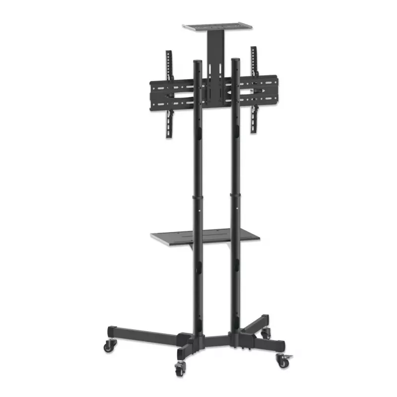 Soporte carro móvil para TV y monitor MANHATTAN 461238, móvil, negro, altura 1803 mm, VESA 200x200–600x400, máx. 50 kg