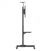 Soporte carro móvil para TV y monitor MANHATTAN 461238, móvil, negro, altura 1803 mm, VESA 200x200–600x400, máx. 50 kg
