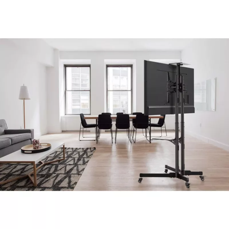 Soporte carro móvil para TV y monitor MANHATTAN 461238, móvil, negro, altura 1803 mm, VESA 200x200–600x400, máx. 50 kg