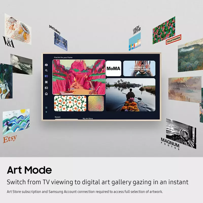 Televisor Samsung QE65LS03FAUXXH 65 inch The Frame QLED 4K HDR Smart TV, 3840×2160, Tizen, 120Hz
