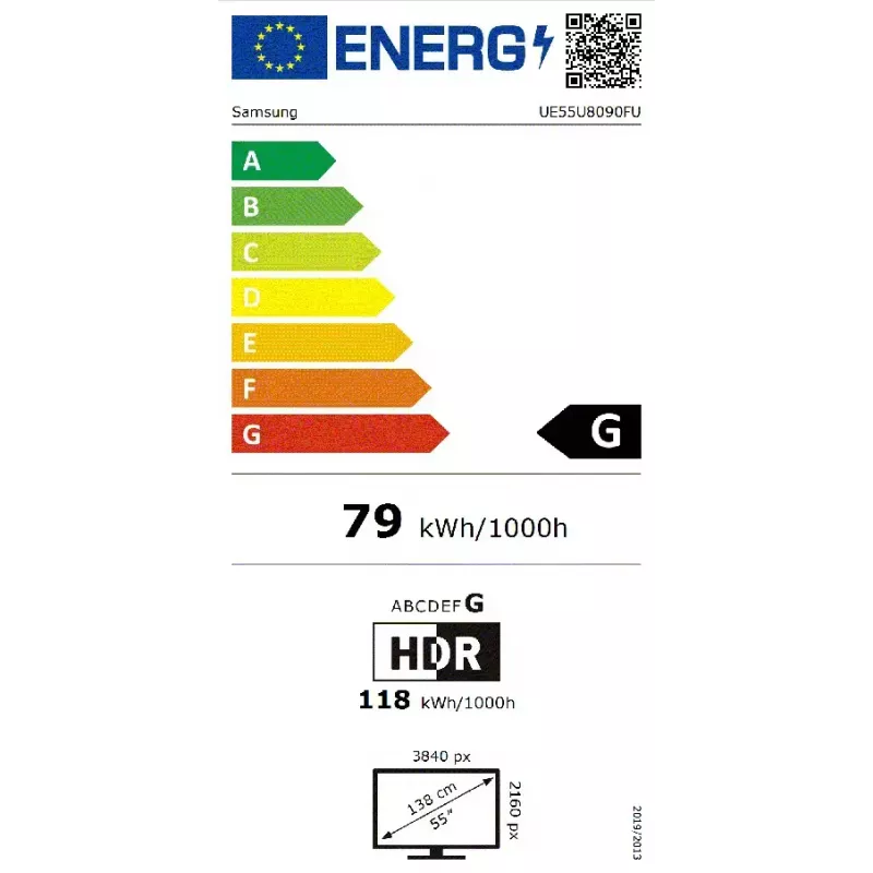 TV Samsung UE55U8092FUXXH 55 inch (139,7 cm) 4K Ultra HD LED, Tizen, HDR10+, diseño sin marco en 3 lados, Wi‑Fi, Bluetooth 5.3
