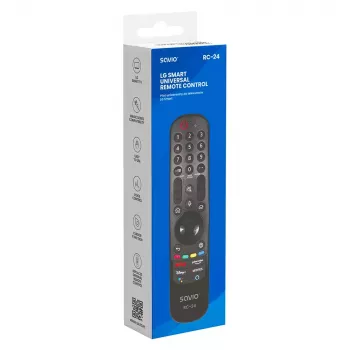 Mando a distancia SAVIO RC-24 IR inalámbrico universal para TV, negro, botones, alcance 10 m, compatible con 1 dispositivo