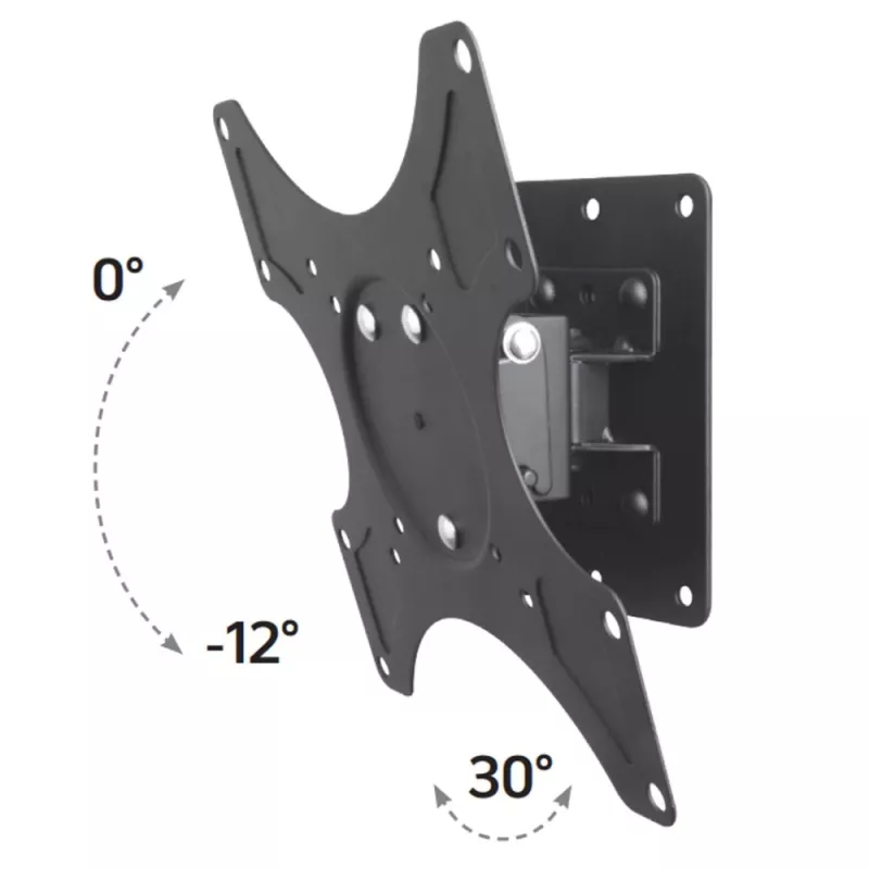 Soporte de pared Techly 19-37 inch para TV LED-LCD, inclinable, orientable 1 eje, negro ICA-LCD 2900B
