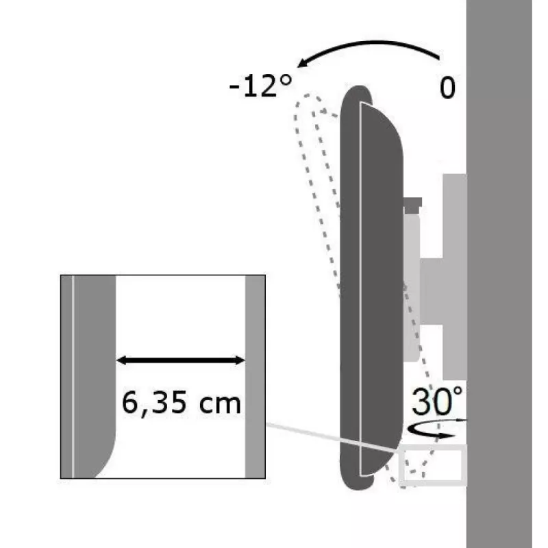 Soporte de pared Techly 19-37 inch para TV LED-LCD, inclinable, orientable 1 eje, negro ICA-LCD 2900B