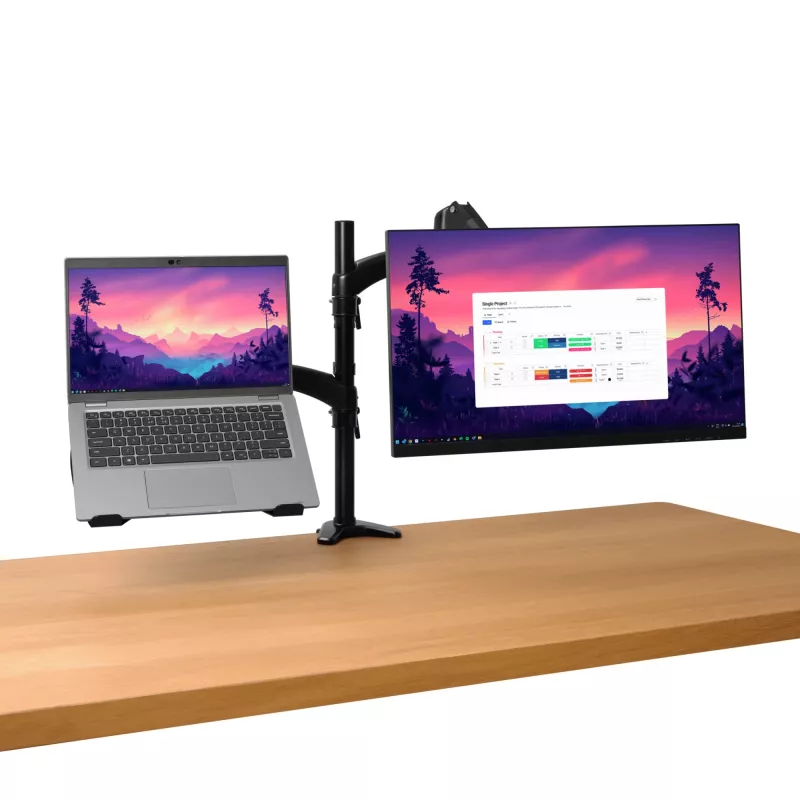 Soporte de escritorio TRUST Mara soporte de monitor de doble brazo para 2 pantallas hasta 32 inch – pistón de gas, VESA 75x75–100x100, máx. 16 kg, pinza, negro