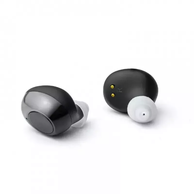 Amplificador de sonido Haxe JH-A39 in-ear, recargable, ganancia 35 dB, 400–4500 Hz, 6 niveles de volumen, estuche de carga