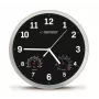 Reloj de pared ESPERANZA EHC016K Lyon negro, 25 cm de diámetro, mecanismo silencioso, tapa de cristal, marco de plástico