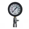 Manómetro analógico YATO YT-73022 0–20 bar, esfera de 75 mm, acero al carbono, manguera de 0,5 m, 4 adaptadores de latón, maletín