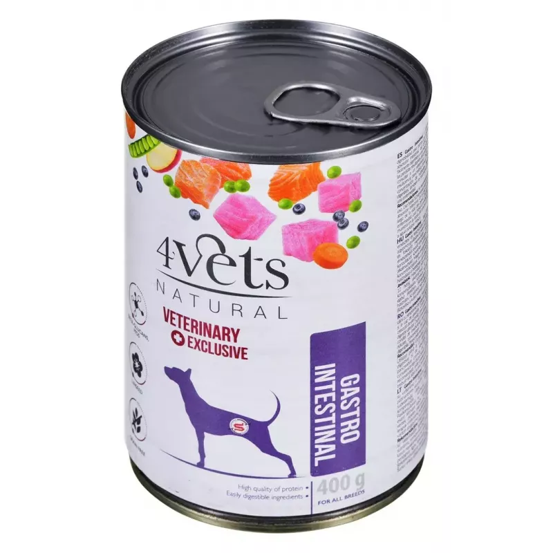 4VETS Natural Gastro Intestinal comida húmeda para perros, 400 g