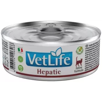 Comida húmeda para gatos Farmina Vet Life Natural Diet Cat Hepatic 85 g — apoyo hepático, pollo, sin cereales, adulto