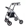 Andador MDH PPC035 / andador con asiento y cesta, aluminio, plegable, carga máx. 136 kg