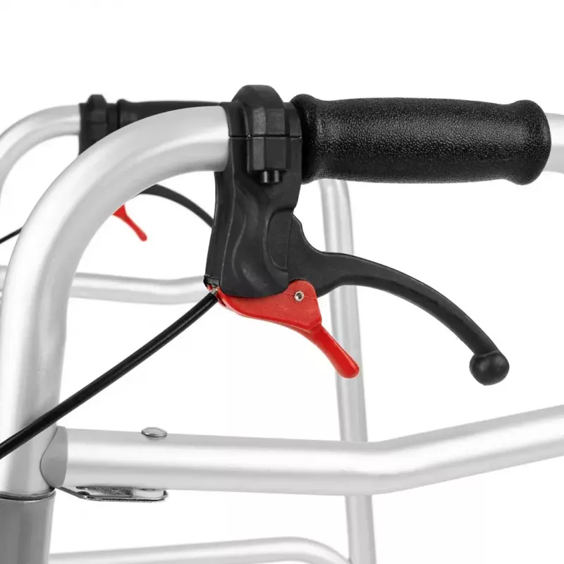 TIMAGO JMC-C3223 andador de cuatro ruedas con frenos, plateado
