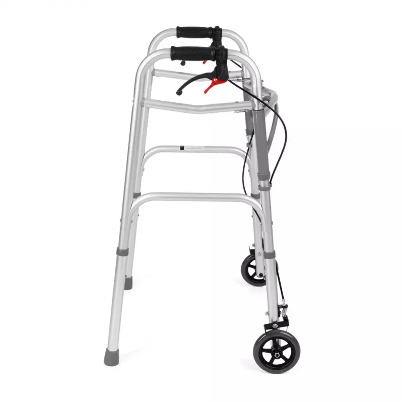 TIMAGO JMC-C3223 andador de cuatro ruedas con frenos, plateado
