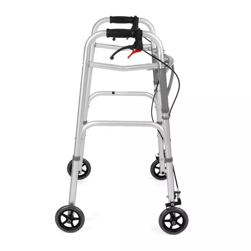 TIMAGO JMC-C3223 andador de cuatro ruedas con frenos, plateado