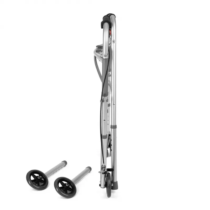 TIMAGO JMC-C3223 andador de cuatro ruedas con frenos, plateado
