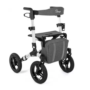 Andador todoterreno de cuatro ruedas TIMAGO RANGER, aluminio, altura ajustable 89,5–102,5 cm, capacidad 136 kg, plegable