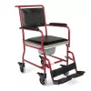 Silla de ruedas para inodoro TIMAGO FS 692 plegable ligera con asiento de inodoro, estructura de acero, 4 ruedas, capacidad 100 kg
