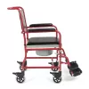 Silla de ruedas para inodoro TIMAGO FS 692 plegable ligera con asiento de inodoro, estructura de acero, 4 ruedas, capacidad 100 kg