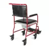 Silla de ruedas para inodoro TIMAGO FS 692 plegable ligera con asiento de inodoro, estructura de acero, 4 ruedas, capacidad 100 kg