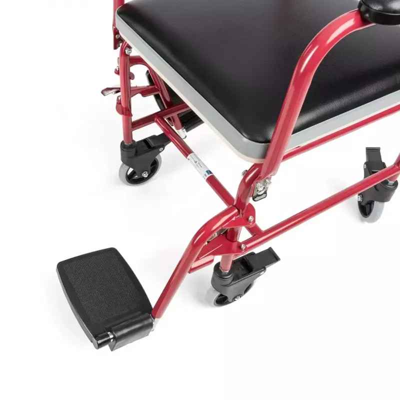 Silla de ruedas para inodoro TIMAGO FS 692 plegable ligera con asiento de inodoro, estructura de acero, 4 ruedas, capacidad 100 kg