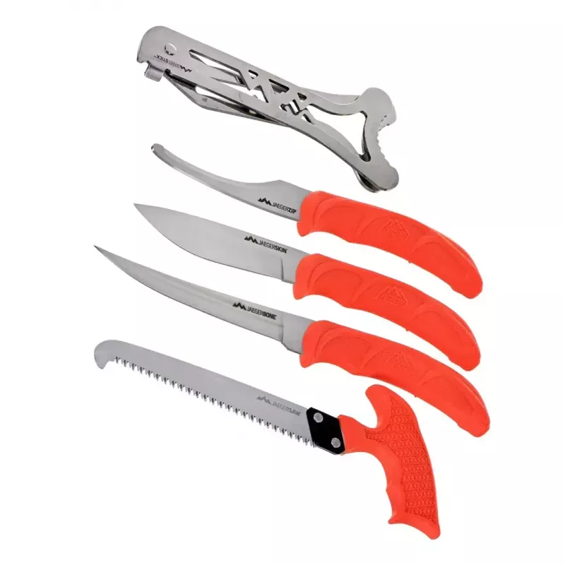 Set de cuchillos de caza fijos Outdoor Edge Jaeger Pak 02OE069 con cuchillo y herramientas para el procesamiento de la caza