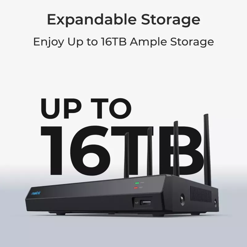 Reolink NVS12W NVR Wi-Fi 6 de 12 canales con soporte 16MP y HDD de 2TB