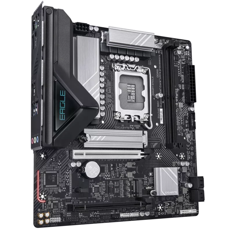 Placa base GIGABYTE B860M EAGLE - CPUs Intel Core Ultra Series, VRM 6+1+2+1 fases, hasta 9066 MHz DDR5, 1x PCIe 5.0 + 1x PCIe 4.0 M.2, LAN 2,5 GbE, USB 3.2 Gen 1