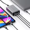 Cargador portátil Satechi ST-TC100GM-EU, 100 W, 2× USB-C, entrada AC 100–240 V, gris
