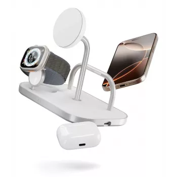 Cargador portátil ZENS ZEDC29W/00 carga rápida inalámbrica plateado blanco