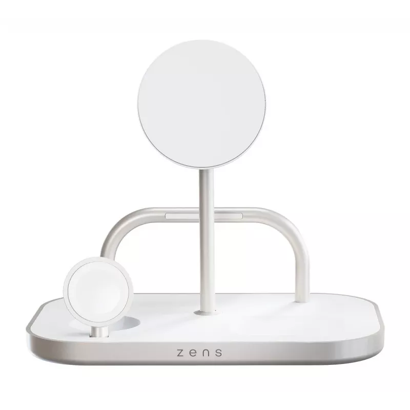 Cargador portátil ZENS ZEDC29W/00 carga rápida inalámbrica plateado blanco