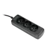Activejet 3GNU-1.5M-C regleta con cable, 1,5 m, negra