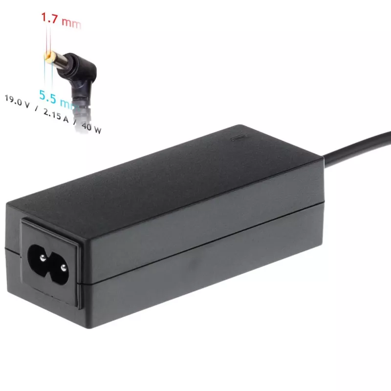 Fuente de alimentación para portátil Akyga AK-ND-47 para Acer, 40 W, 19 V / 2,15 A, 5,5 x 1,7 mm