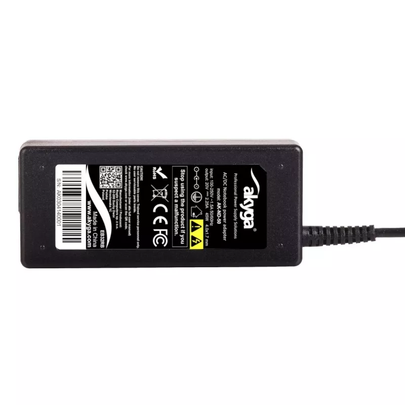 Fuente de alimentación para portátil Akyga AK-ND-50 para Lenovo, 45 W, 20 V / 2,25 A, 4,0 x 1,7 mm