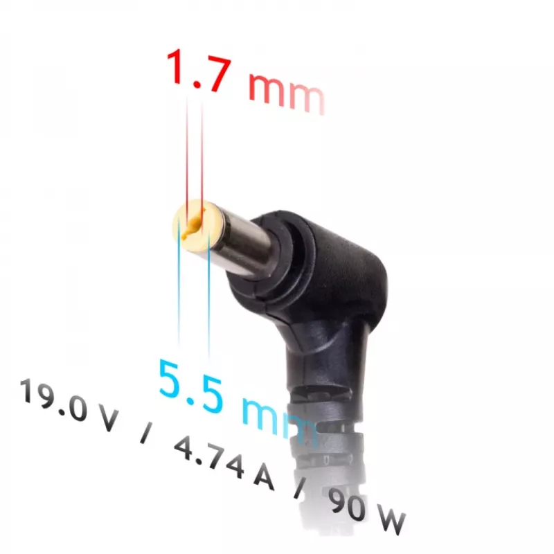 Fuente de alimentación para portátil de coche Akyga AK-ND-43 para Acer, 90 W, 19 V / 4,74 A, 5,5 x 1,7 mm, entrada 12 V