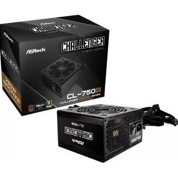 Fuente de alimentación ASROCK Challenger Cl-750b 750 W 80+ Bronze negra ATX