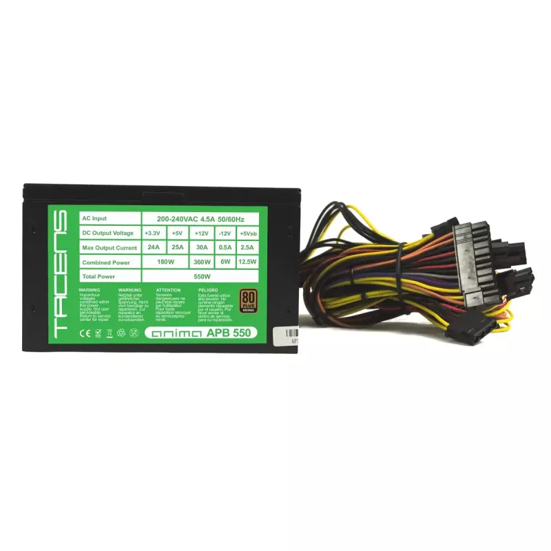 Tacens APB550B fuente de alimentación 550 W 20+4 pin ATX ATX negra