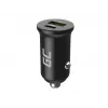 Cargador para coche Green Cell CADM-GC-38AC 38W, 1x USB-C (PD 3.0) + 1x USB-A, carcasa de aluminio, negro