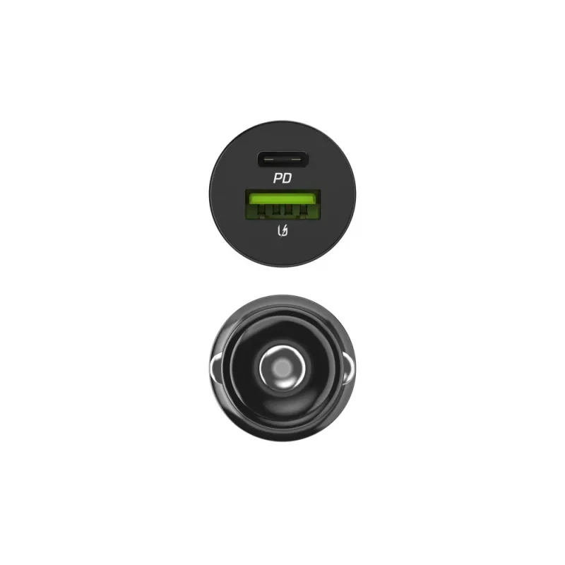 Cargador para coche Green Cell CADM-GC-38AC 38W, 1x USB-C (PD 3.0) + 1x USB-A, carcasa de aluminio, negro