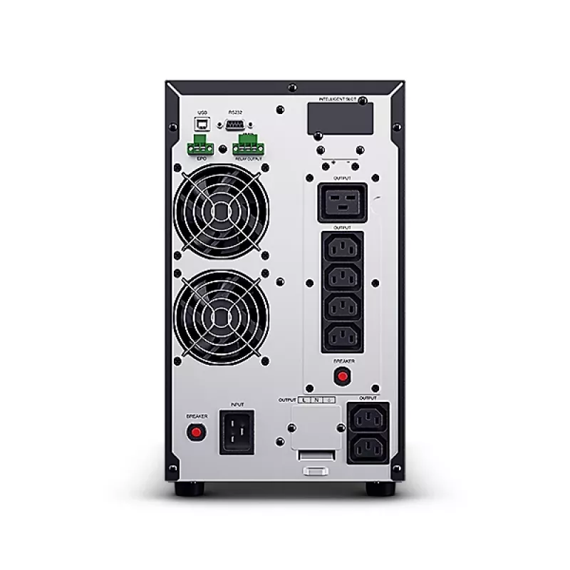 CyberPower Online S OLS3000EA SAI de doble conversión (online), 3000 VA / 2700 W, 8 tomas AC (C13/C19), entrada C20, LCD, USB, torre, negro