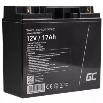Batería de plomo-ácido sellada Green Cell AGM51 12 V 17 Ah, VRLA, sin mantenimiento, 167×77×181 mm, 4,8 kg