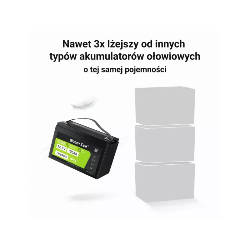 Batería para SAI Green Cell LFPGC12V100AH litio-hierro-fosfato 12,8V 100Ah