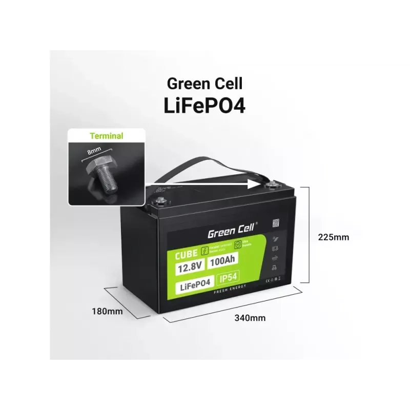Batería para SAI Green Cell LFPGC12V100AH litio-hierro-fosfato 12,8V 100Ah
